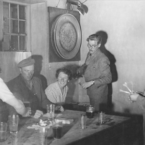 Evening playing darts in the Greyhound pub