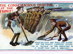 Post card mocking conscientious objectors