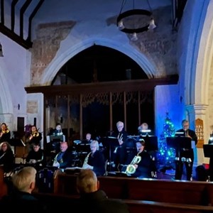 The Peninsula Big Band performing inside St John's