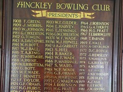 Hinckley Bowling Club CLUBHOUSE BOARDS