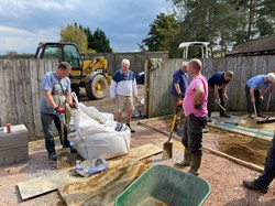Building the patio for the village hall