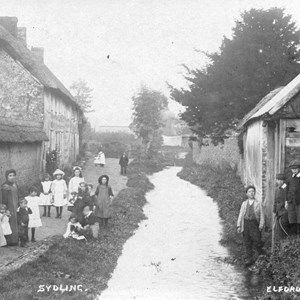 Waterside Lane  Houses on the left where the spinny is today
