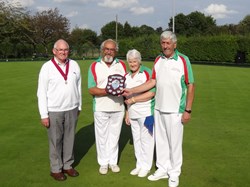 The Triples winning Team, Alan, Edie and Colin with Colin