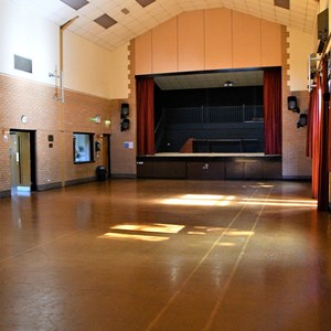 View showing hatch into kitchen area