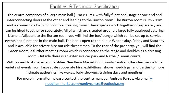 Needham Market Community Centre Technical Specification