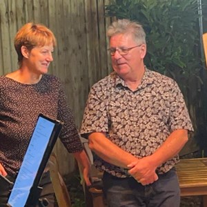 Margo & Paul listen to Liquid Cooled singing 'It's all about you'.