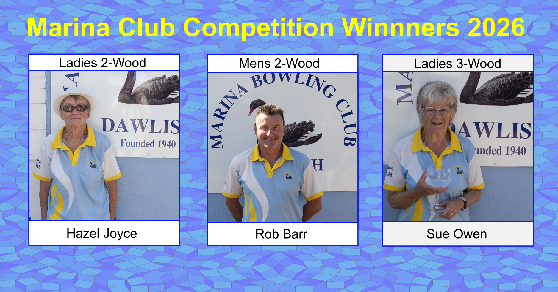 Marina Bowling Club Dawlish Competition Winners 2026