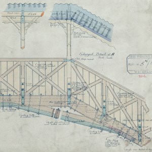 Detail of 1894 plan to show bracing of corner struts