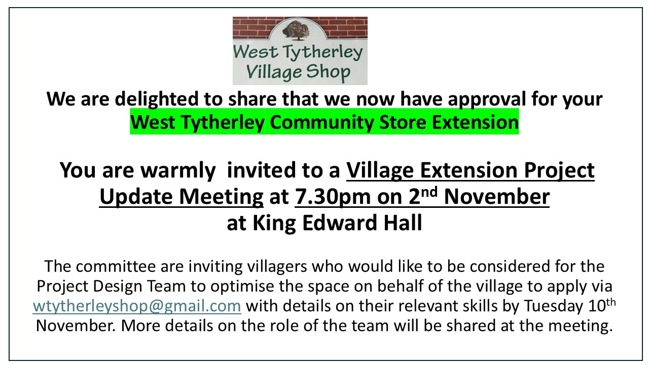 West Tytherley-Frenchmoor-Buckholt Parish Council Village Shop