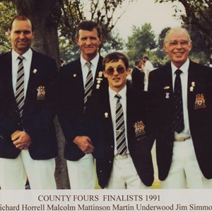 1991 County Fours Finalists. Richard Horrell, Malc Mattinson, Martin Underwood and Jim Simmonds.
