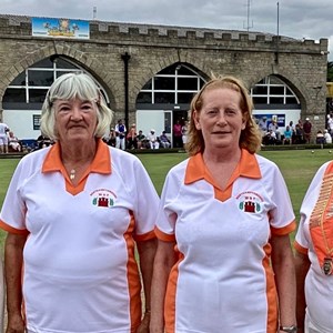 EBF Championships at Skegness: From the left - Shirley Suffling (Northants Deputy President, Ketton), Helen Tilley, Elaine Upton and Viv Hempsell (President, Yaxley).