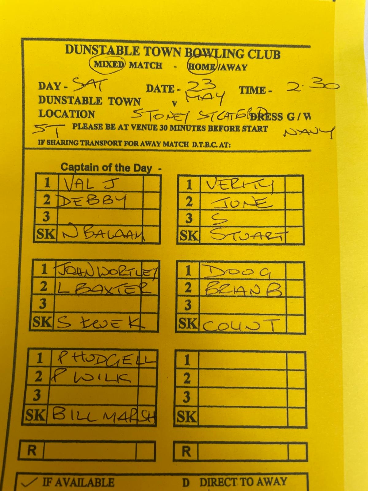 23/5/26 Home v Stony Stratford 2.30pm