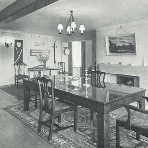 6. The dining hall which occupies the ground floor of the old Granary. The entrance lobby is through the glass doors seen on the left of the picture.