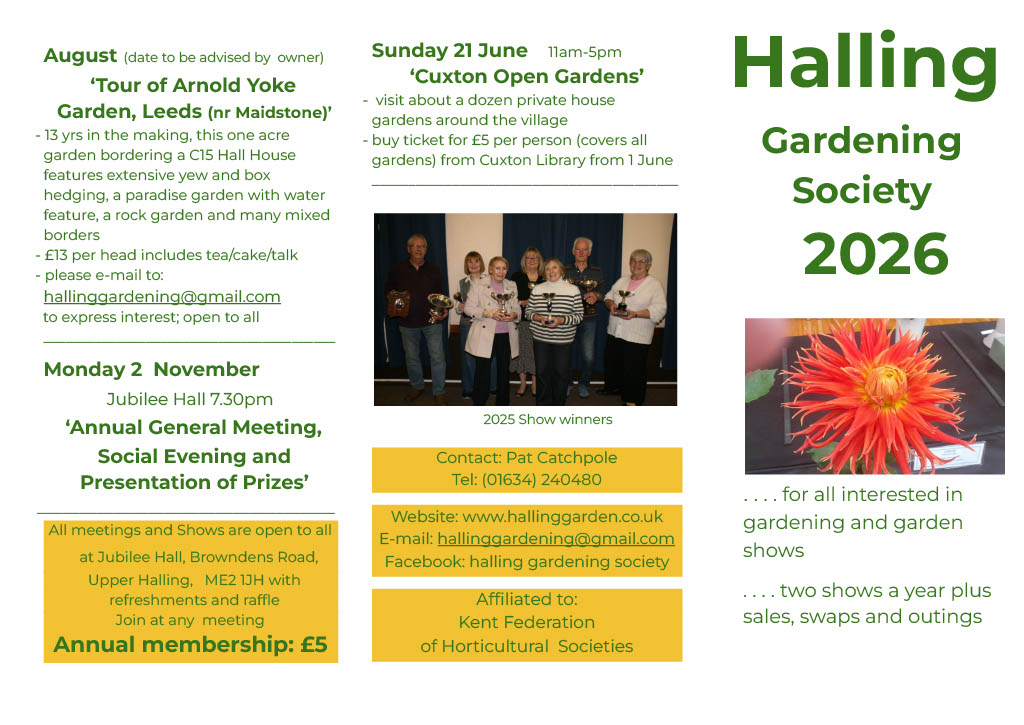 Halling Gardening Society Programme 2026