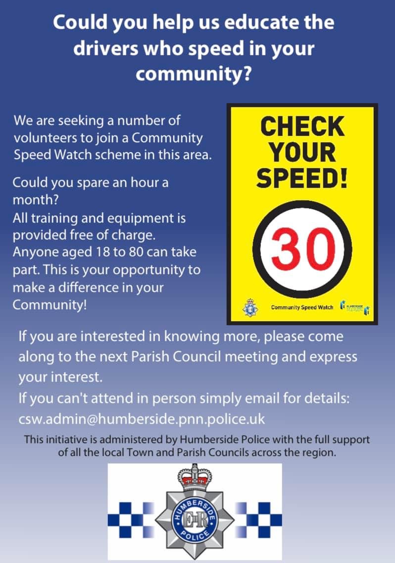 Get in Touch if you are interested in joining the Community Speed Watch Group.