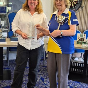 Winners of Division 2, Ann Button, of Worthing Pavilion collecting the Trophy