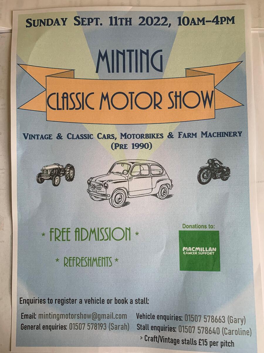 The Village Hall at Minting Minting Classic Motor Show  11 Sept 2022