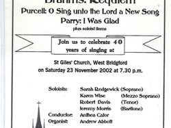Ruddington and District Choral Society 60 year history
