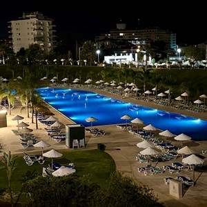 And so to bed - the pool in its night attire