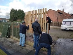 New fencing being fitted