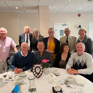 Rydale & District Vets Luncheon - Receiving the shield for our promotion up two Division 1