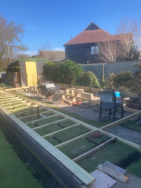 Almost a third of the joists in place. 17.3.26