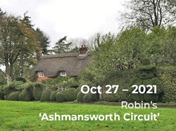 Robin’s ‘Ashmansworth Circuit’. – The hedge in front of the cottage is shaped like a caterpillar, sorry it doesn't show up too well.. ©RP