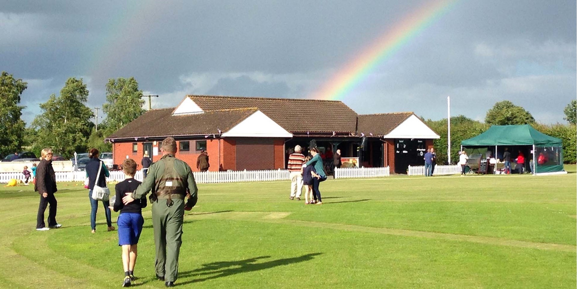 Rainbow over Bomere Heath Cricket Club at the CLP Summer PArty
