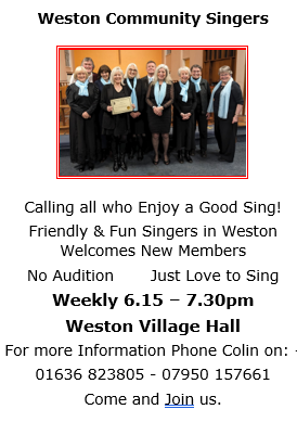 Weston Parish, Nottinghamshire Village Hall Events