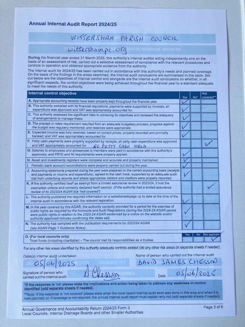 AGAR 24-25 Internal Auditor's Report