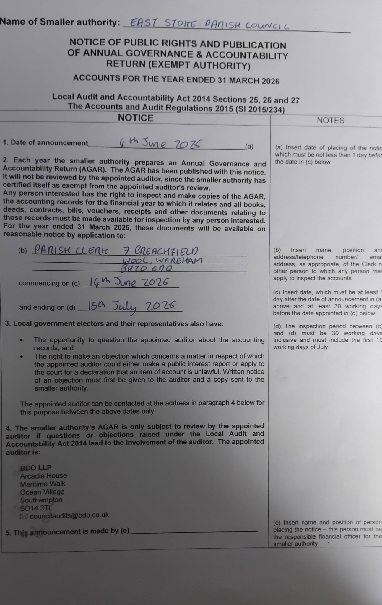 Notice of Public Rights