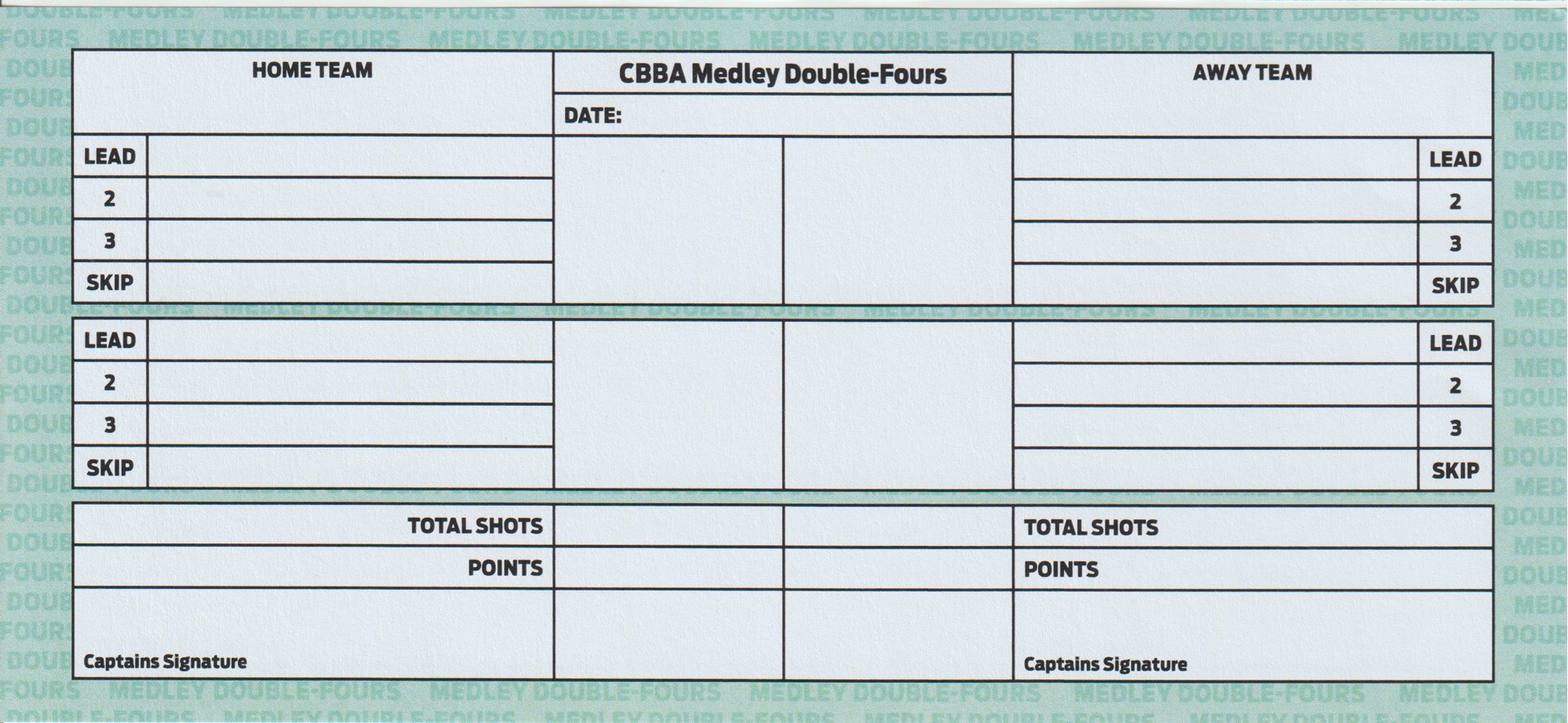 Colchester Borough Bowling Association CBBA Medley Double Fours