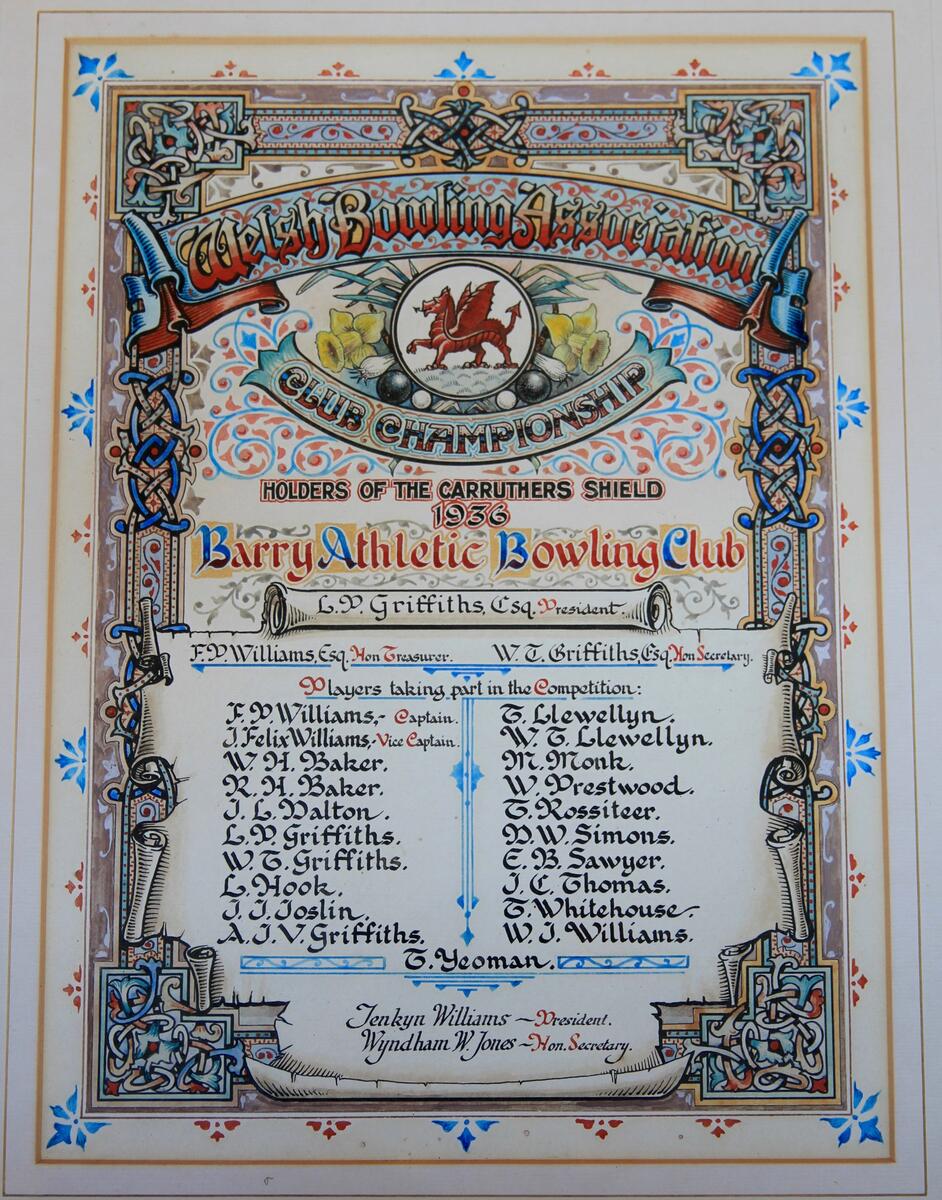 Carruthers Shield Winners 1936