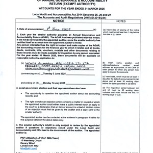 Stoke St Milborough Parish Council PC Accounts