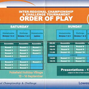 Regional Finals Order of Play