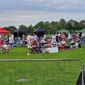 Crowds on Playing Fields enjoying Monkton Fest