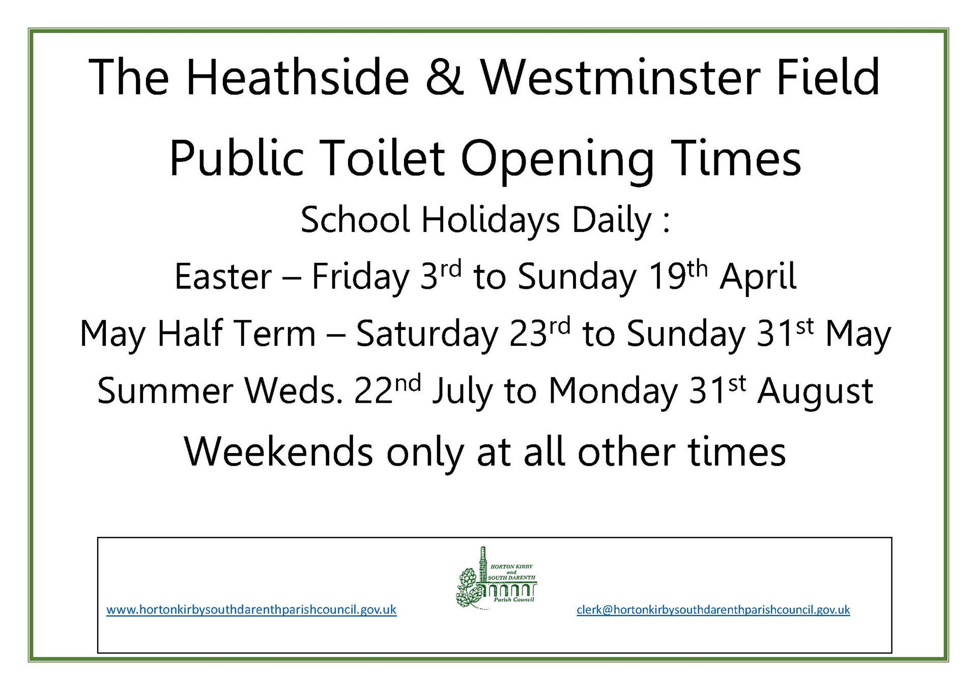 Horton Kirby & South Darenth Parish Council Outdoor Spaces