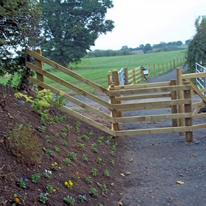 Helen and Dave's landscaping at the Ightfield entrance