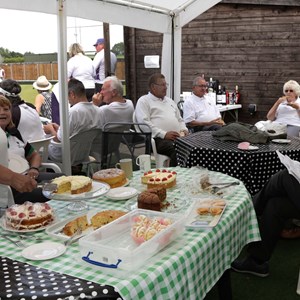 Members and guests enjoying tea and cakes