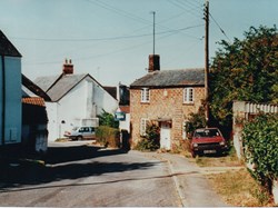 Berry Hill Cottage (also known as The Dolls House) (was next to Berry Hill Farm) - stone tablet dated 1854 - new back added c1996. c. 1995