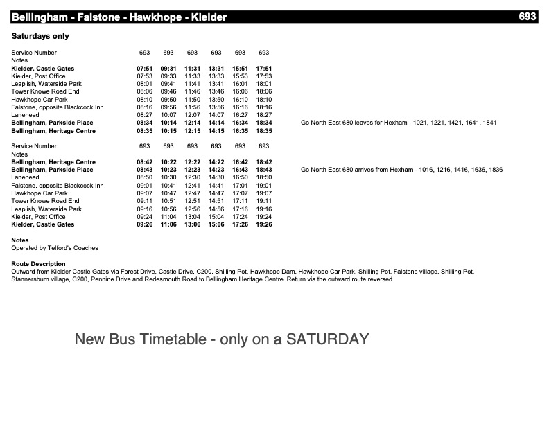 Falstone Parish Council Bus Service