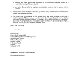 Road Closure Licence