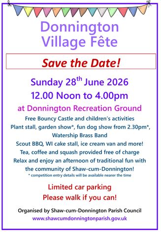 Donations for the free refreshments and plant sales will go towards the Village Hall new extension