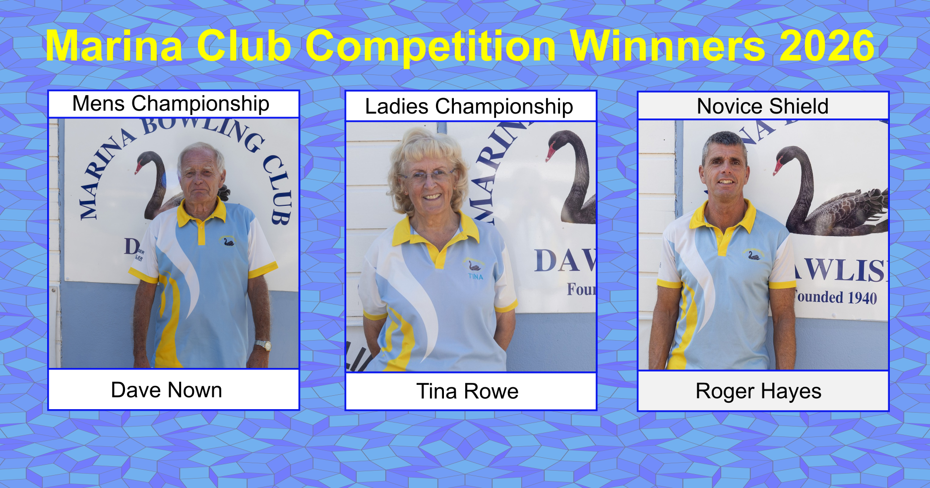 Marina Bowling Club Dawlish Competition Winners 2026