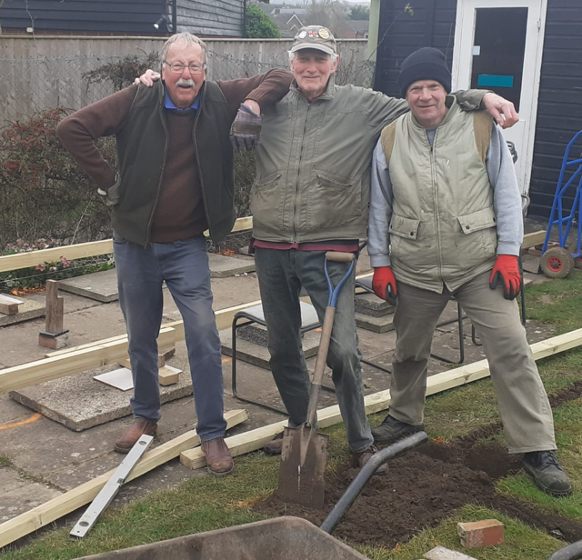 Three of the decking team - volunteers always welcome!