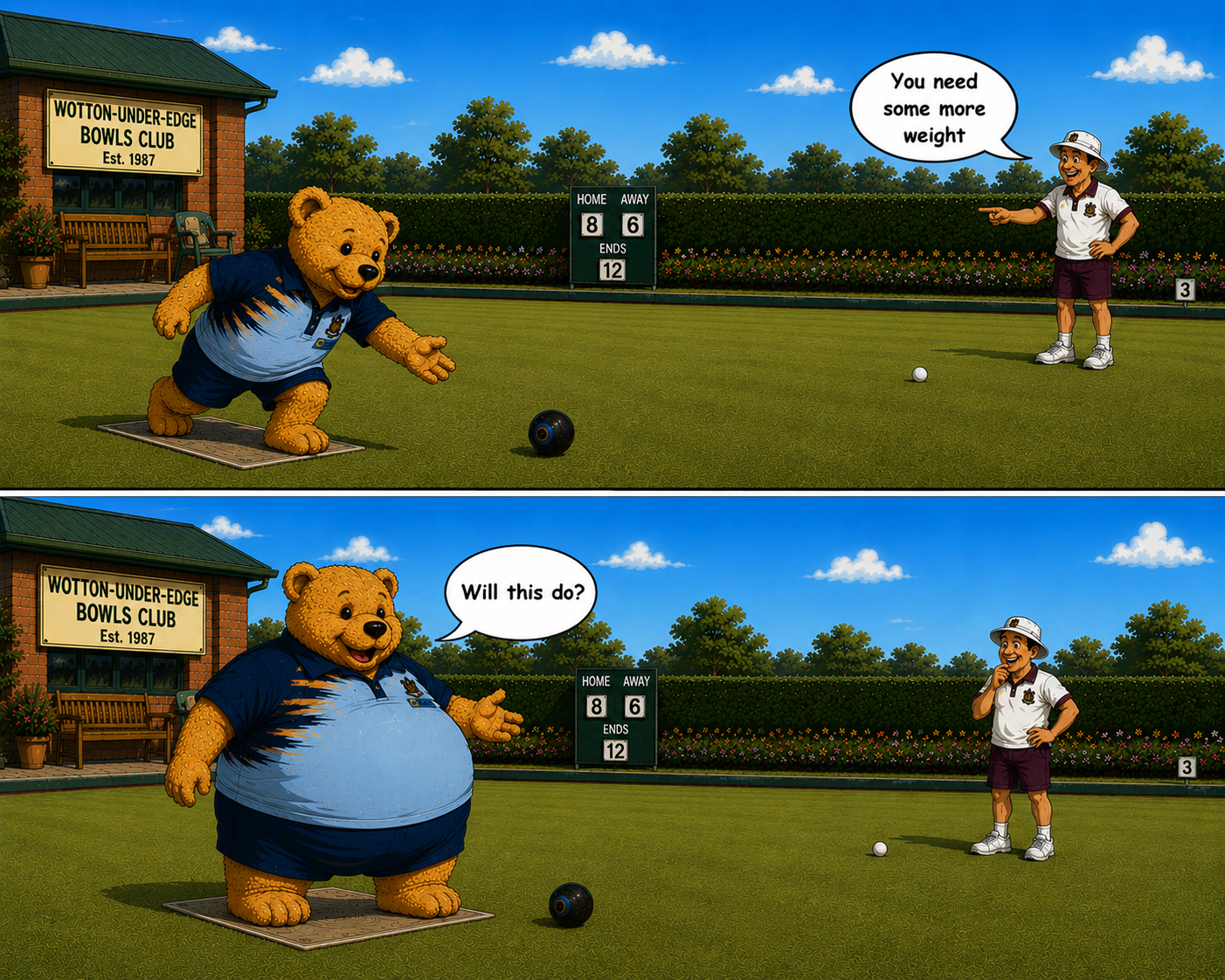 Wotton Bowls Club Rupert the Bowling Bear #2