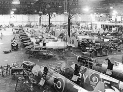 Spitfires in AST factory WW2