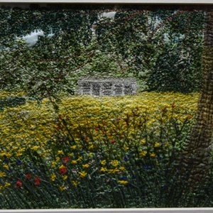 'Wild Flower Meadow, Kedleston Hall' Silk and Stitch by Claire M Turner