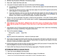 Swindon and District Women's Bowls Association Rules 2025