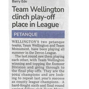 Wellington Pétanque Club Press Cuttings 2023-25